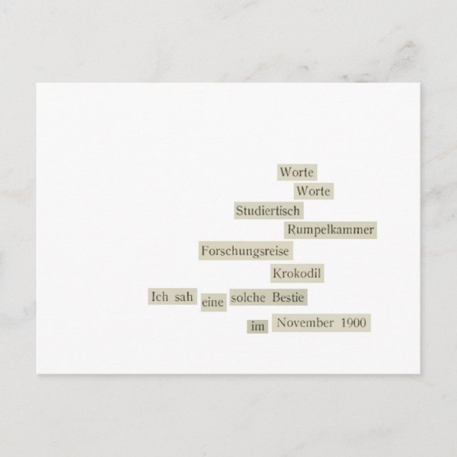 worte worte postcard (Front)