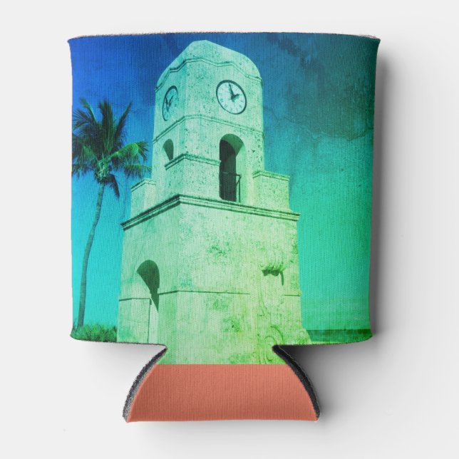 Worth Avenue Clock Tower - Palm Beach, FL Can Cooler (Front)