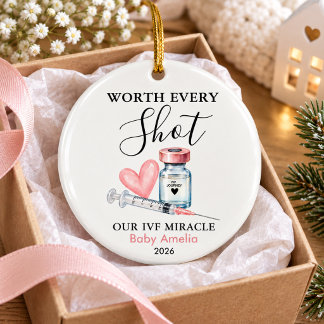 Worth Every shot IVF baby Miracle Ceramic Tree Decoration