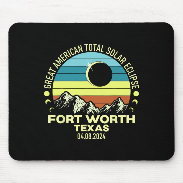 Worth Texas Total Solar Eclipse 2024  Mouse Mat (Front)