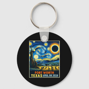 Worth Texas Total Solar Eclipse 2024 Starry Night Key Ring