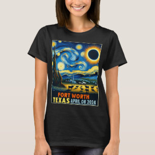 Worth Texas Total Solar Eclipse 2024 Starry Night T-Shirt