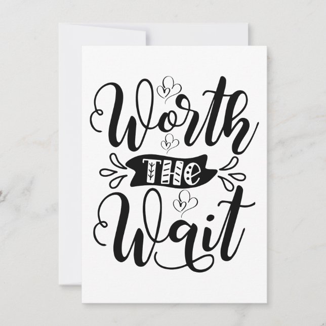 Worth the Wait Bodysuit, worth the wait Thank You Card (Front)