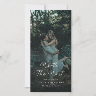 Worth the Wait | Delayed Wedding Elegant Photo Save The Date