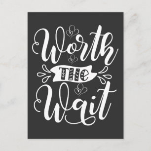 Worth the Wait outfit, Rainbow Baby announcement Postcard