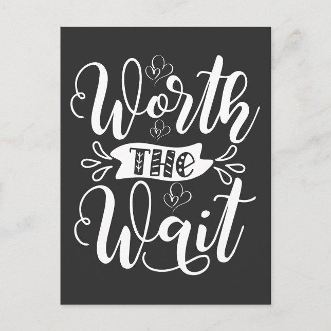 Worth the Wait outfit, Rainbow Baby announcement Postcard (Front)