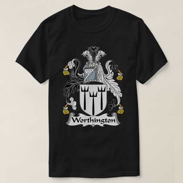 Worthington Coat of Arms  Family Crest  T-Shirt (Design Front)