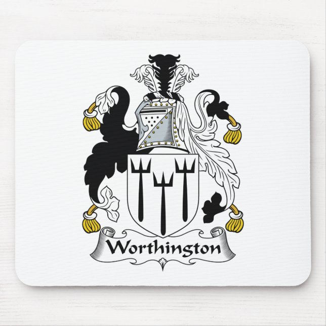 Worthington Family Crest Mouse Mat (Front)