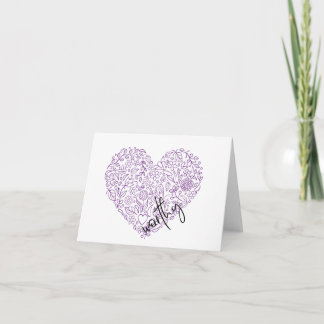 Worthy Heart (purple) 5" x 7" notecard
