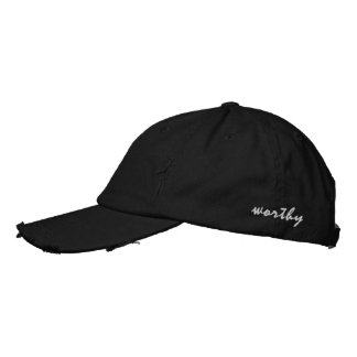 Worthy, Minimal Motivating Inspiring Christian Embroidered Hat