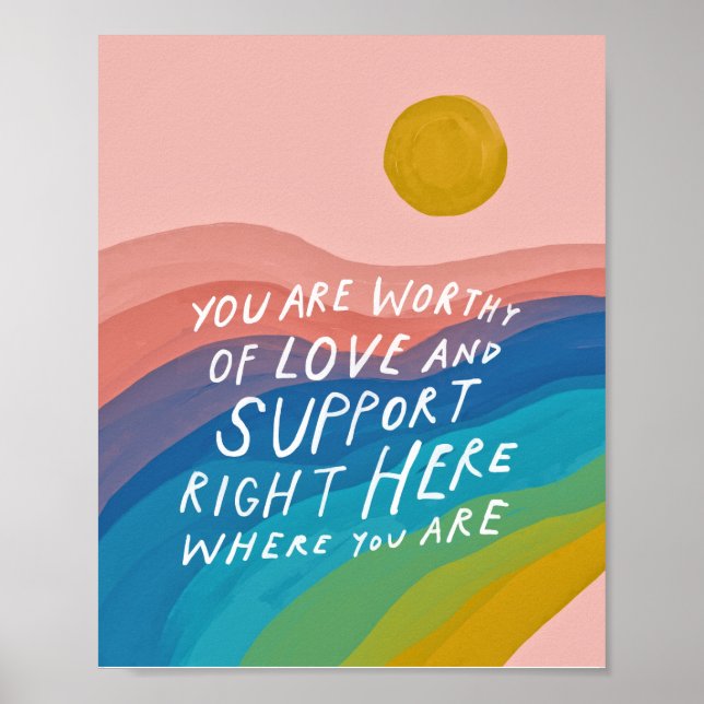 Worthy of love & support - therapist office  poste poster (Front)