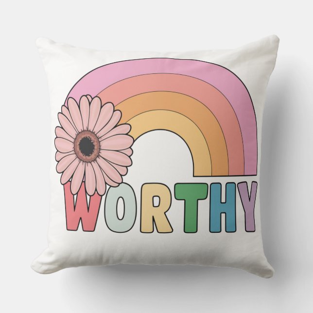 Worthy Rainbow Bloom Cushion (Front)