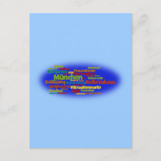 Wortwolke word cloud München Munich Postcard