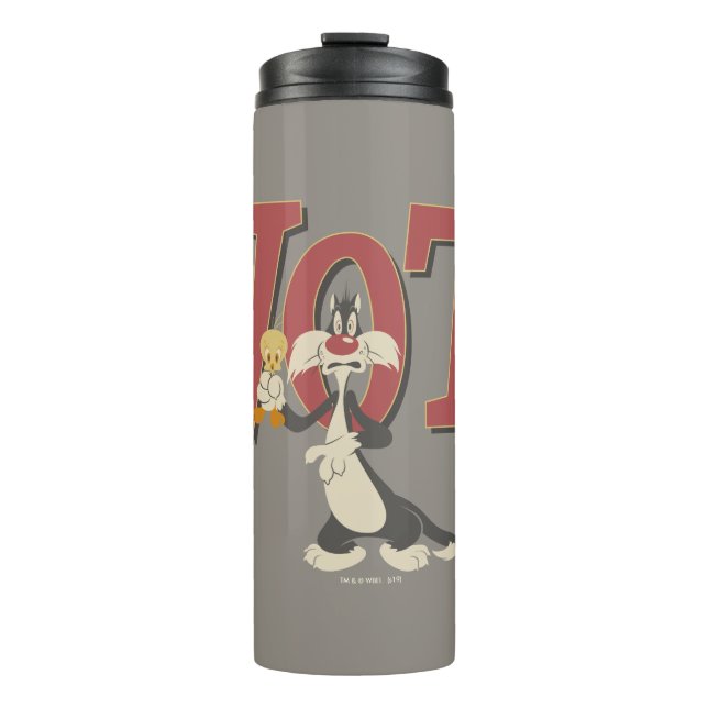 "Wot!" SYLVESTER™ & TWEETY™ Hypnotised Thermal Tumbler (Front)