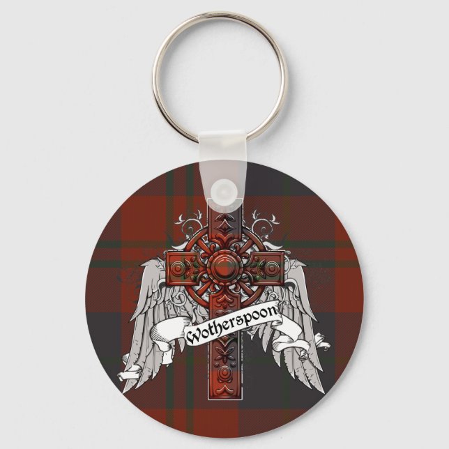 Wotherspoon Tartan Cross Key Ring (Front)