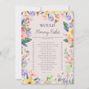 Would Mummy Rather Game Baby Shower Party Card
