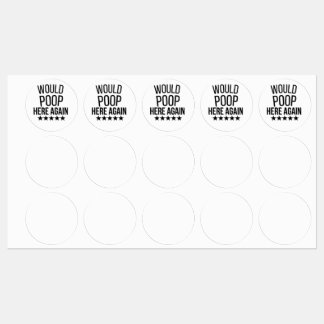 Would Poop Here Again FunnCustom-Cut Vinyl Sticker