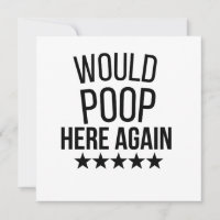 Would Poop Here Again FunnCustom-Cut Vinyl Sticker