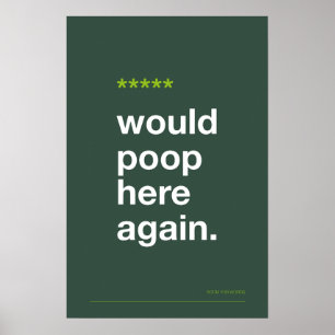 WOULD POOP HERE AGAIN – Funny Bathroom Poster