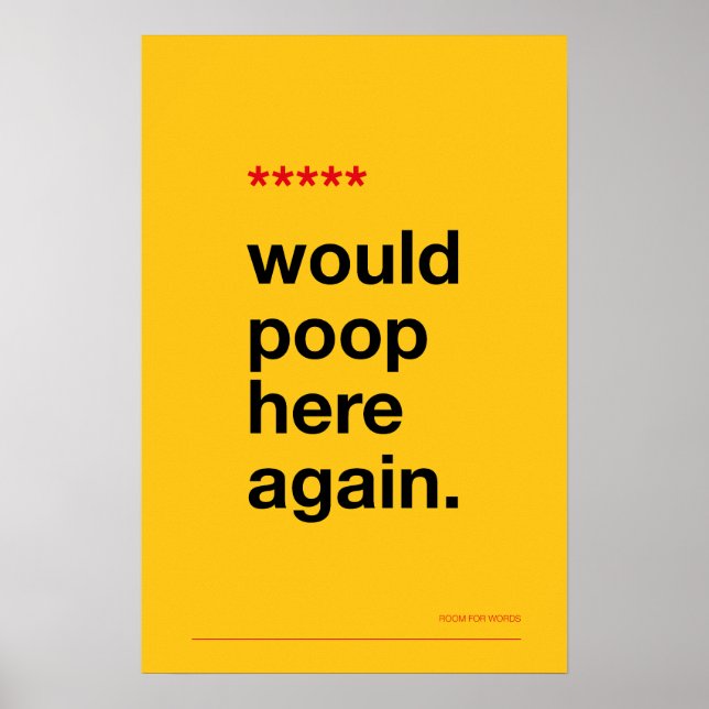 WOULD POOP HERE AGAIN – Funny Bathroom Poster (Front)