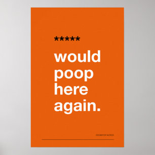 WOULD POOP HERE AGAIN – Funny Bathroom Poster