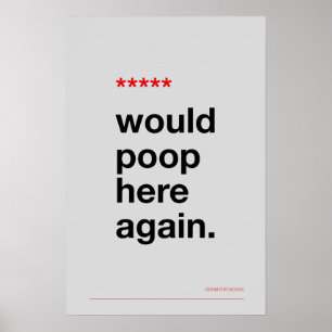 WOULD POOP HERE AGAIN – Funny Bathroom Poster
