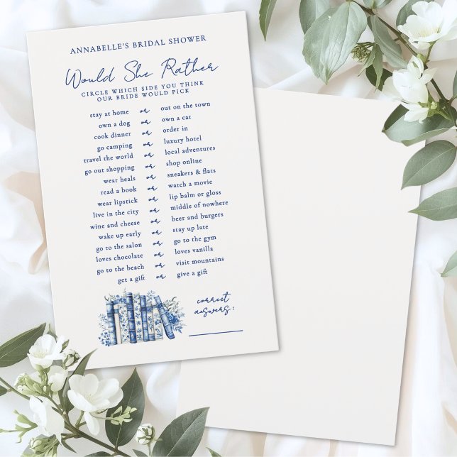 Would Rather Blue Book Bridal Shower Game (Would Rather Blue Book Bridal Shower Game )
