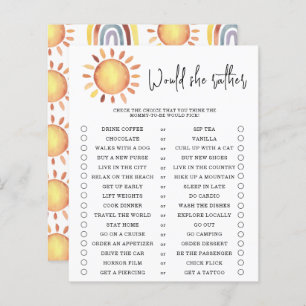 Would she rather - baby shower game