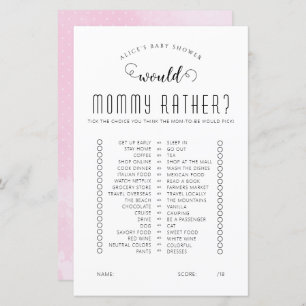 Would She Rather Baby Shower Game