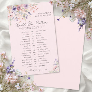 Would She Rather Blush Pink Floral Bridal Shower
