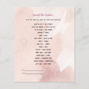 Would She Rather- Bridal Shower Game