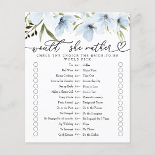Would She Rather Bridal Shower Game