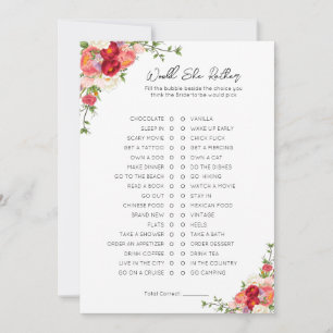 Would She Rather- Bridal Shower Game Announcement