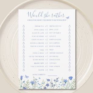 Would She Rather Bridal Shower Game Card