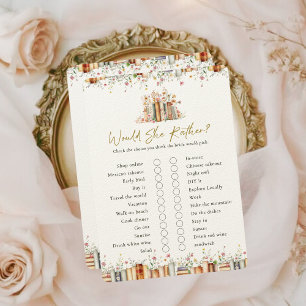 Would She Rather Bridal Shower Game-Storybook