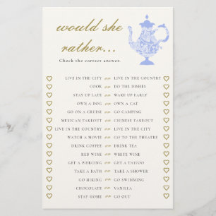 Would She Rather Bridal Tea China Set Lace Elegant Flyer