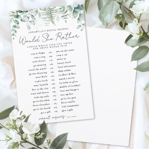 Would She Rather Bride Bridal Shower Game