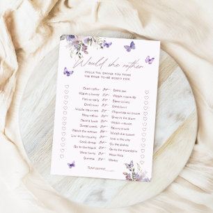 Would She Rather Butterfly Bridal Shower Game Card