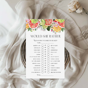 Would She Rather Citrus Summer Bridal Shower Game
