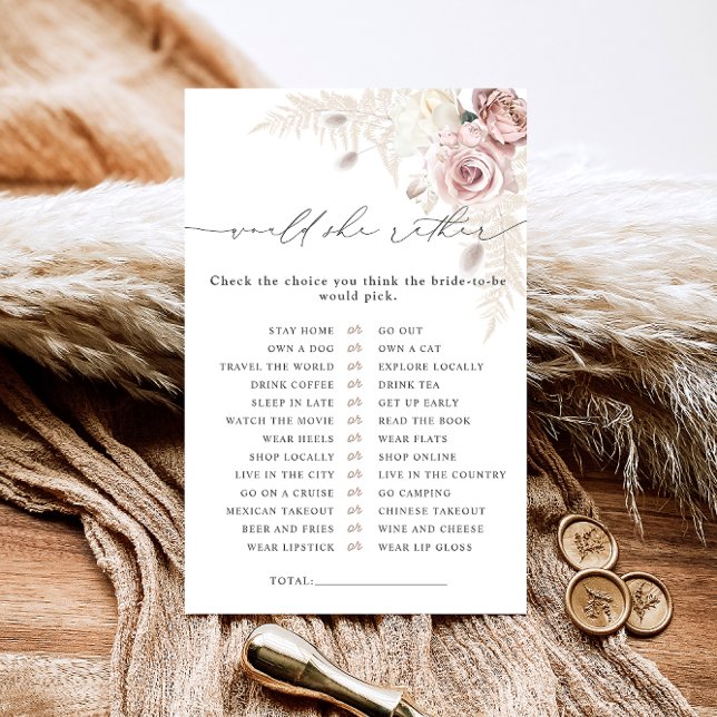 Would She Rather Dusty Rose Bridal Shower Game (Creator Uploaded)