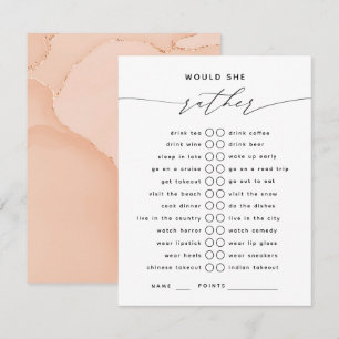 Would She Rather Elegant Script Enclosure Card
