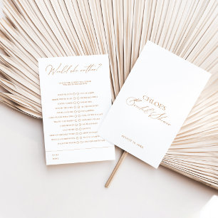 Would She Rather Elegant White Bridal Shower Game