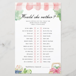 Would She Rather Fresh Off The Market Bridal Game