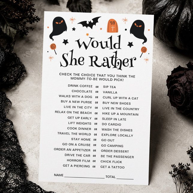 Would She Rather Halloween Baby Shower Game (Creator Uploaded)