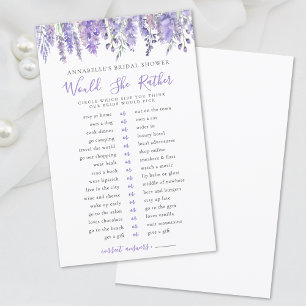 Would She Rather Lavender Floral Bridal Shower
