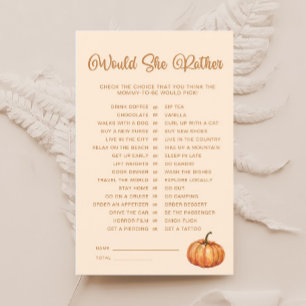 Would She Rather Little Pumpkin Baby Shower Game