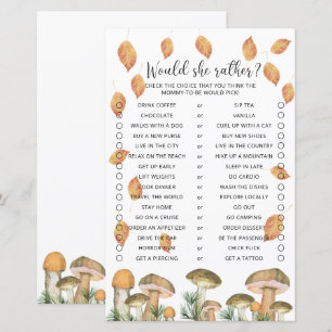 Would She Rather - Mushrooms Baby Shower Game
