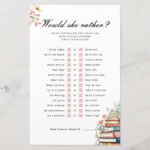 Would She Rather New Chapter Bridal Shower Game