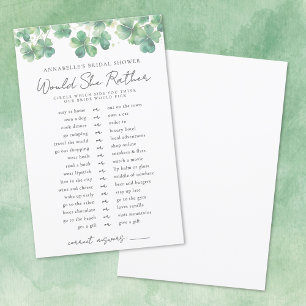 Would She Rather Shamrock Bridal Shower Game