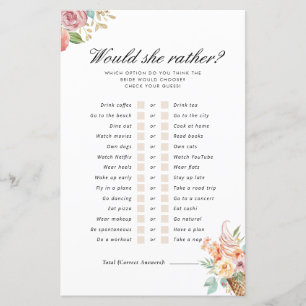 Would She Rather She's Been Scooped Bridal Game